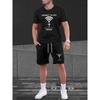 Neue Mode 3D Lustiger Druck Herren Anzug Übergroß Kurzarm Shorts Zweiteiler Herren Sportbekleidung Sommer Freizeit Reise Anzug