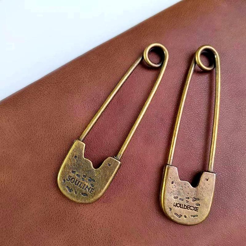 Retro Bronze Large Pins For Clothing Metal Safety Pins Jeans Dress Scarf Adjustable Pins