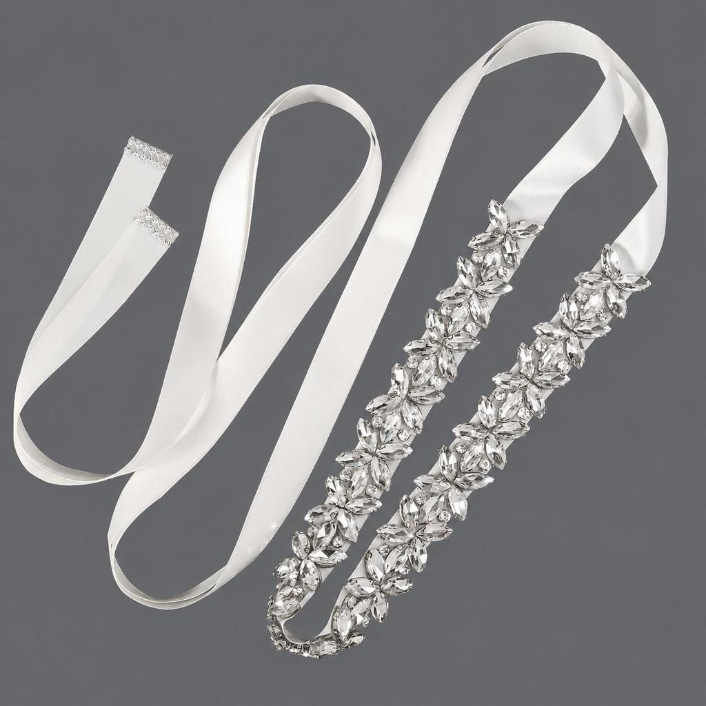 Elegant Silver Rhinestone Wedding Belt – Versatile High-End Dress Accessory for Fashion Shows and Performances