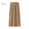 Solid Color Skirt Women Shiny Sequin Decoration Midi Elastic Soft Fabric High Waist Back Slit Design Beach Weddings Comfortable