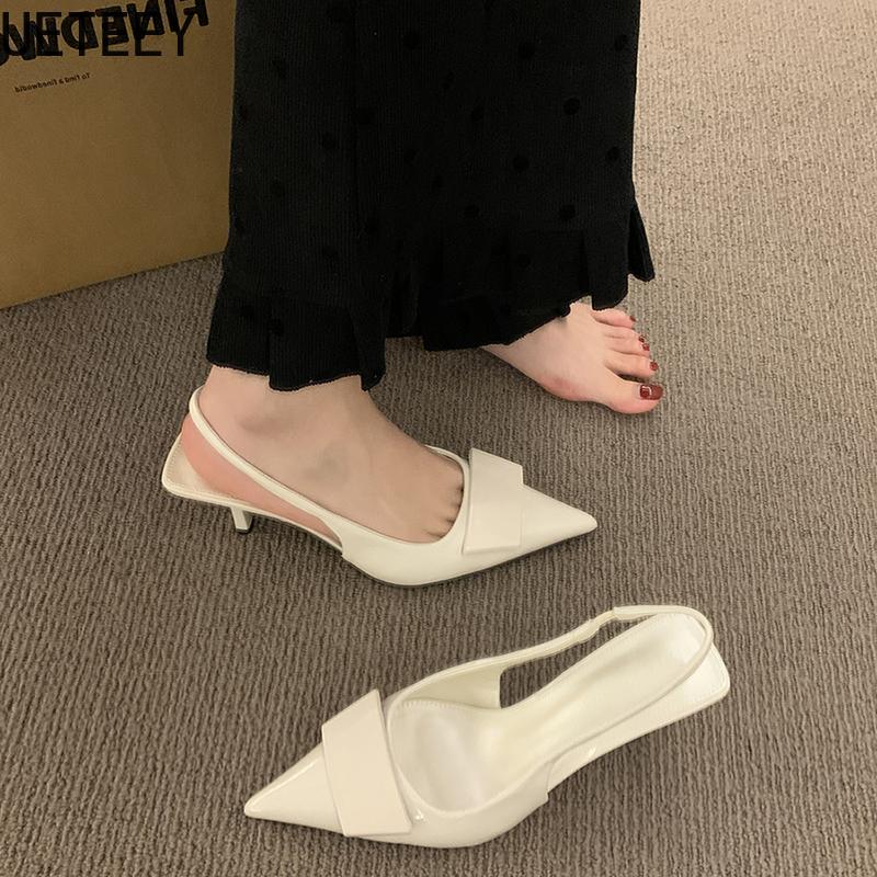 Fashion 2025 Summer High Heel Women Sandals Fashion Pointed Toe Singbacks Shoes Design Style Banquet Party Sandalias Shoes