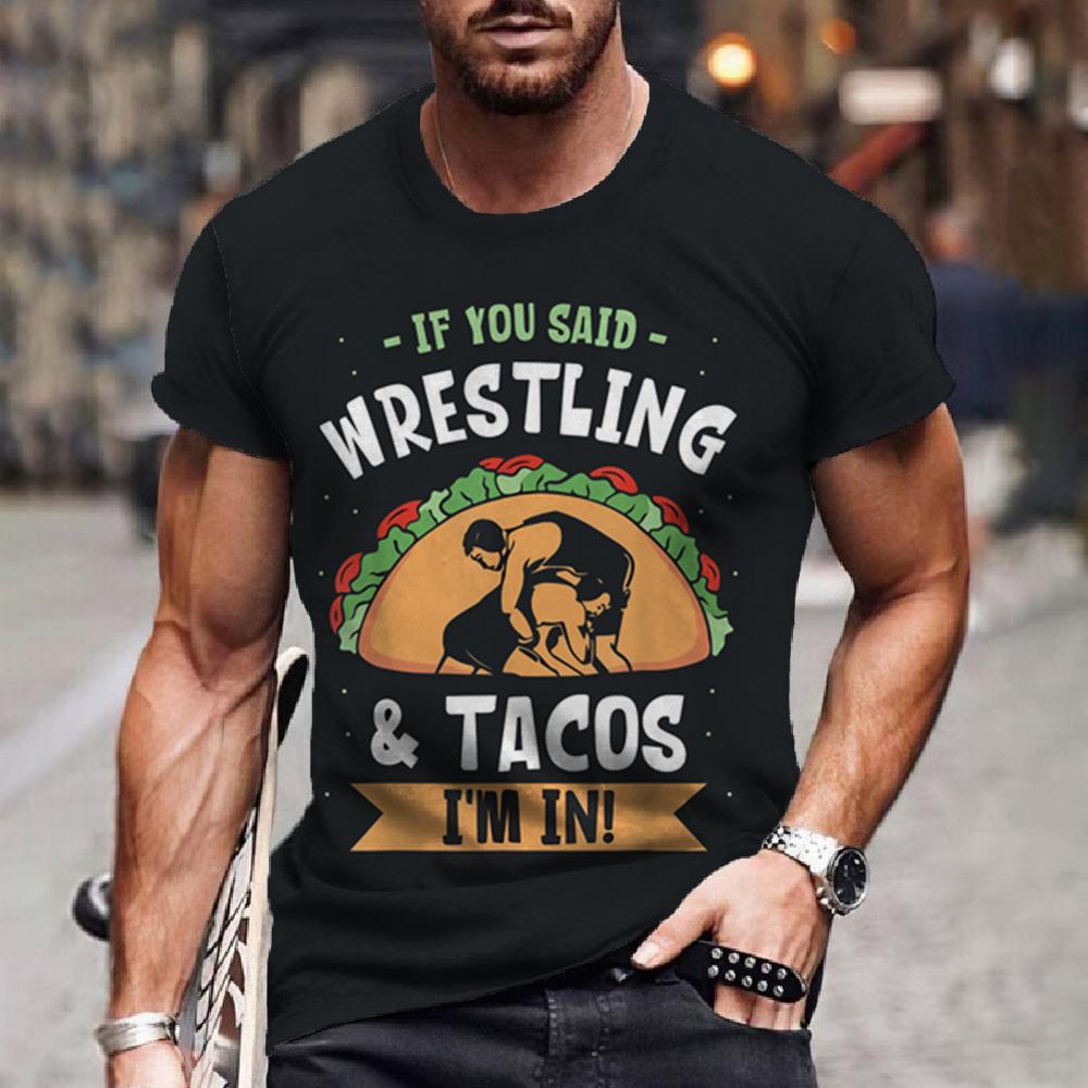 Herren T-Shirt 3D Mexikanischer Wrestler Bedrucktes Modisches T-Shirt Kurzarmoberteile Lose Große Größe Herren T-Shirt