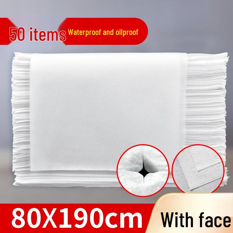 Breathable Disposable Massage Bed Sheets: Waterproof, Oil-Proof, Thickened, Non-Woven with Face Hole