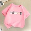 Cute Cat Print Children T-shirts Summer Girls Boys Casual Fashion Kawaii Short Sleeve Tops O-Neck Colorful Kids T-shirts
