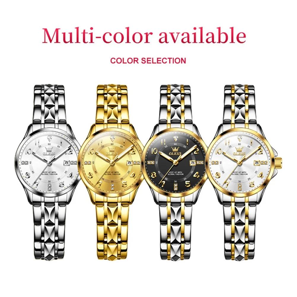 OLEVS 2910 Hot Sales High Quality Fashion Business Calendar Stainless Steel Band Waterproof Woman Man Quartz Watch Relojes