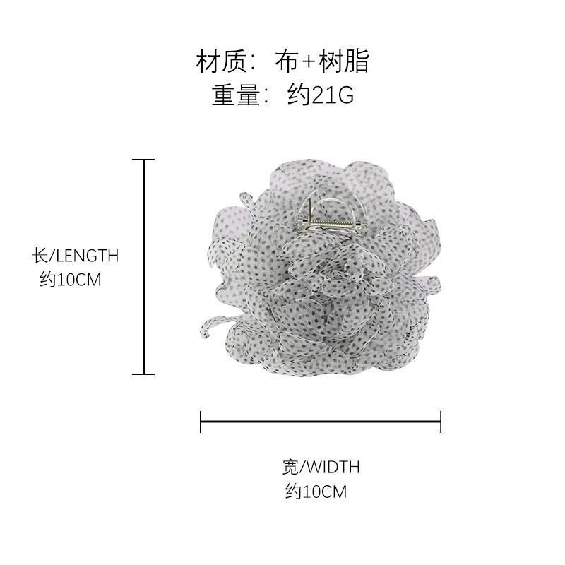 

Polka dot mesh flower grab clip hairpin sweet versatile ponytail clip tie hair back head shark clip hair accessories hairpin