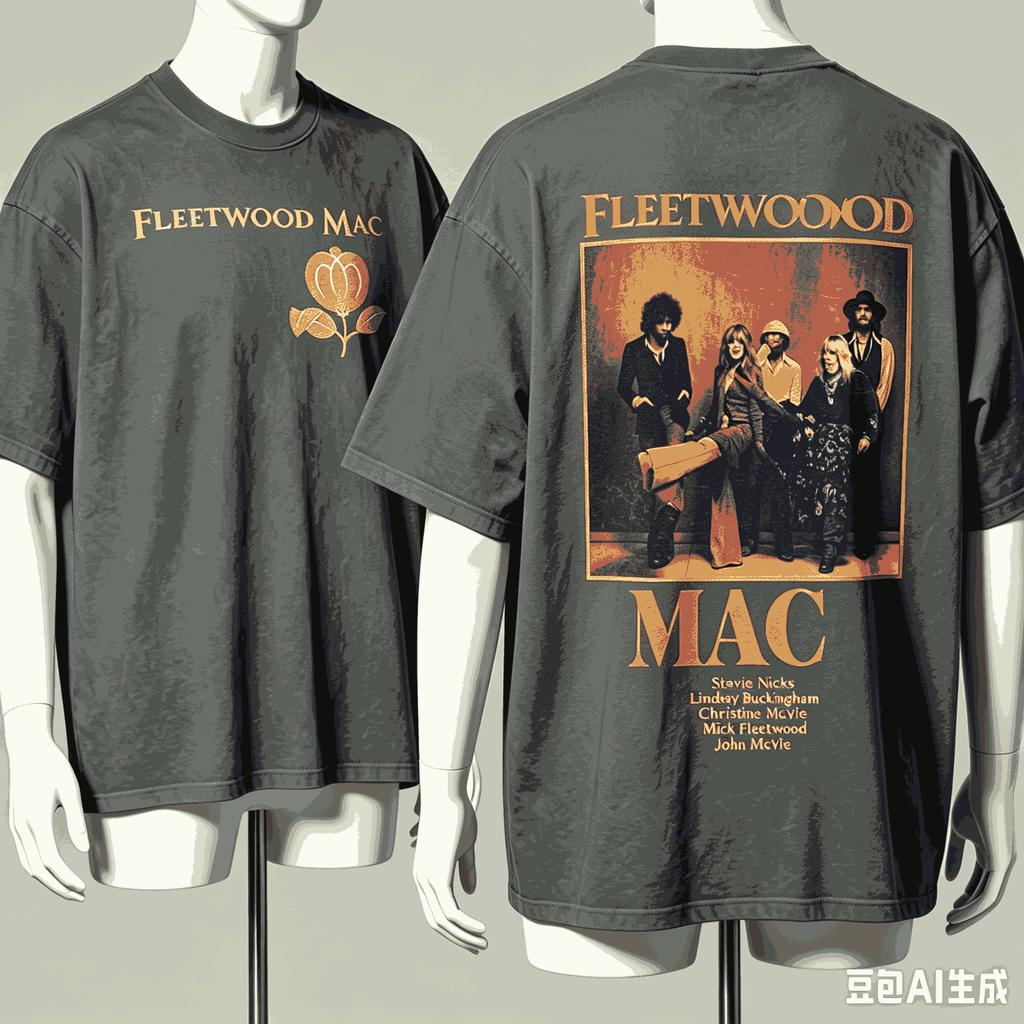 Fleetwood Mac For Fan Gift Tshirt Unisex Unisex Harajuku Oversized Unisex Short Sleeve Streetwear High Quality Couples Breathable