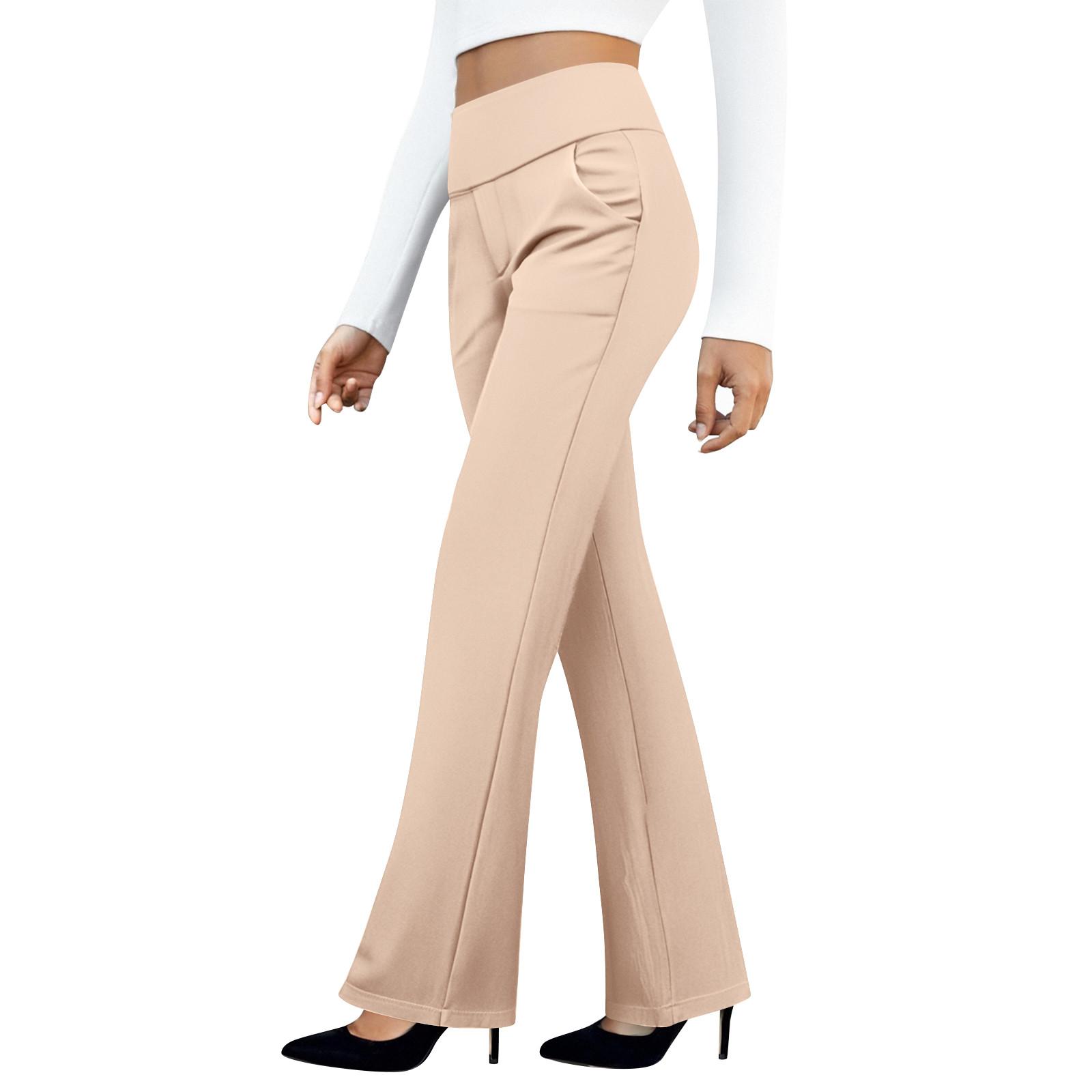 

Женские брюки для йоги, повседневные брюки, слаксы с карманами, высокая посадка S