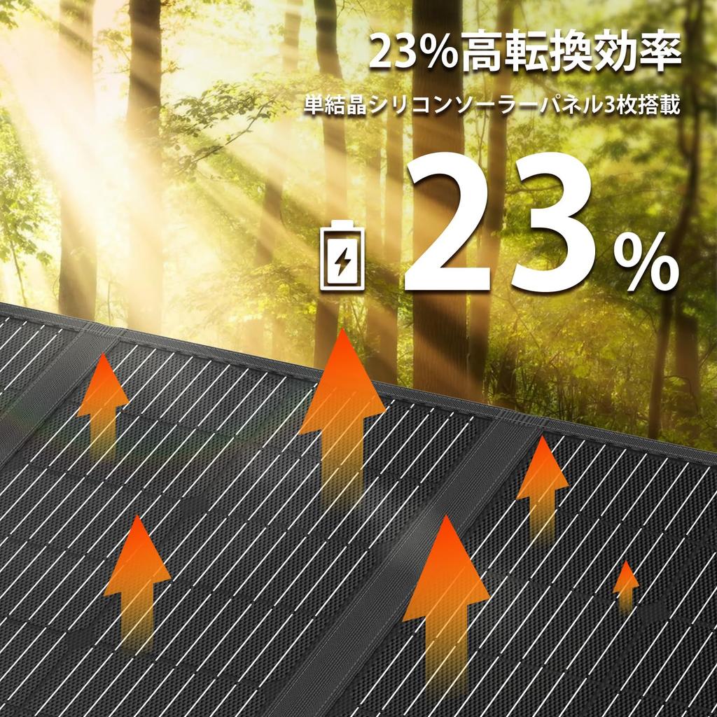 ERICSITY Solar Panel 100W Foldable Solar Charger Solar Panel Latest ETFE Single Crystal High Conversion Rate Fast Charging IP65 Waterproof and