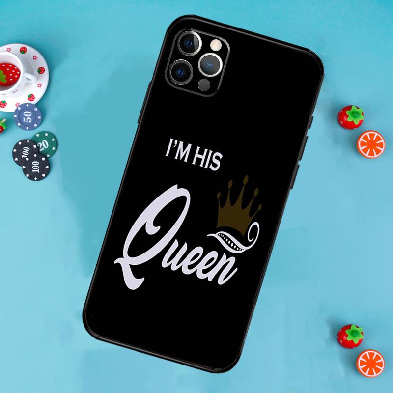 King Queen Couple Lovers Phone Case For iPhone 17 Air 13 16 15 11 12 14 Pro Max 13 12 mini 15 16 Plus 16e Cover Funda