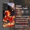 Stylish Chinese-Style Red Horse Print Tempered Glass Phone Case for Samsung Galaxy A56 A17 A55 A54 A53 A52 A36 A14 A31 A51 Cover