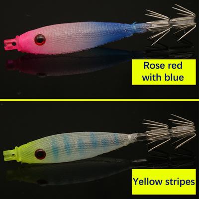 Εξαγωγή Japan Squid Needle 8cm 4G Bionic Bait Wrap Πανί Μαλακό σώμα Ξύλινη Γαρίδα Μικρός Κρεμαστός Κάδος Squid Hook Ψάρεμα L