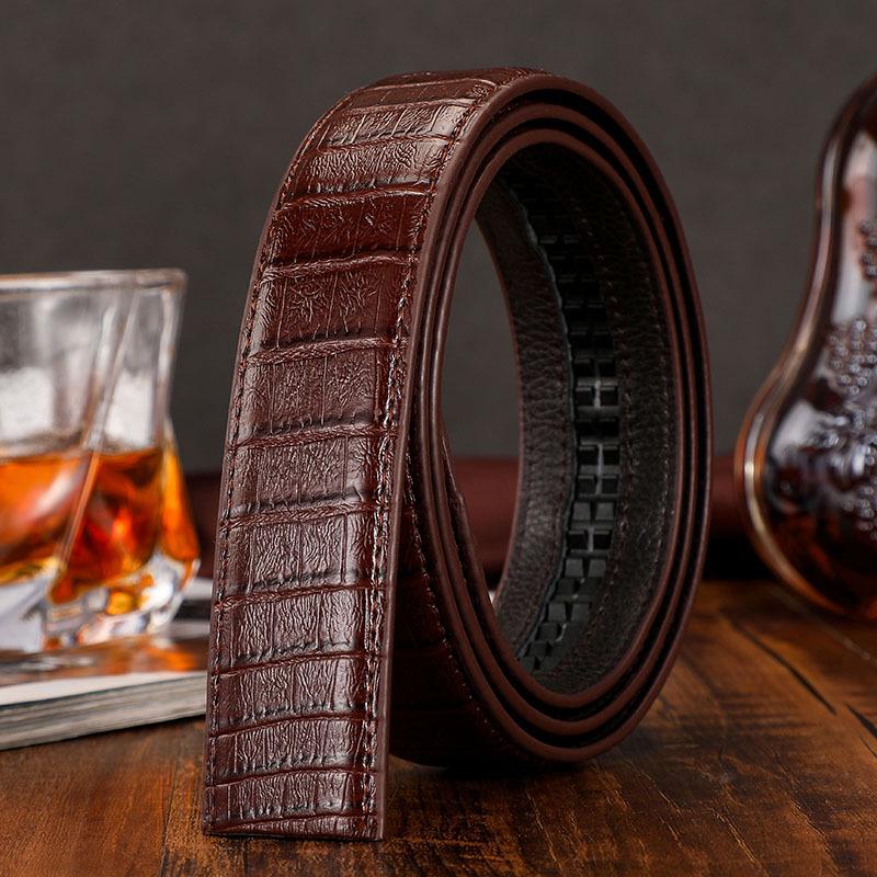 Men s Headless Crocodile Grain Automatic Casual Belt 115cm