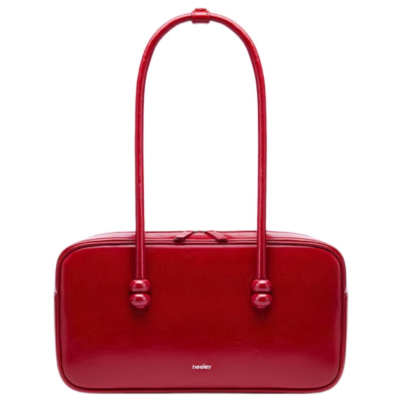 NEELEY 2026 Light Luxury Red Boston Bag Large