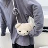 2022 New Plush Women's Bag Cute Bear Head Shoulder Bag For Fashionable Girls