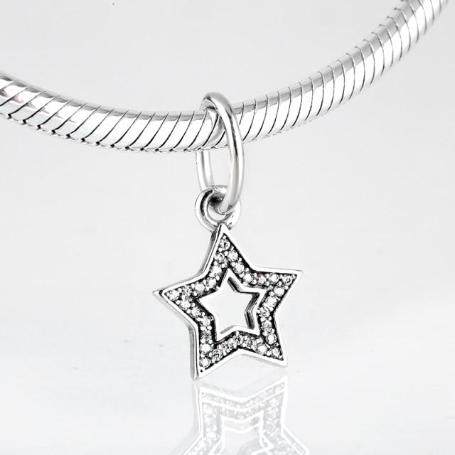 925 Sterling Silver Bead Openwork Sweet Hearts Crown Charms Beads Fit Jiuhao Bracelets Bangles Diy Womens Jewelry