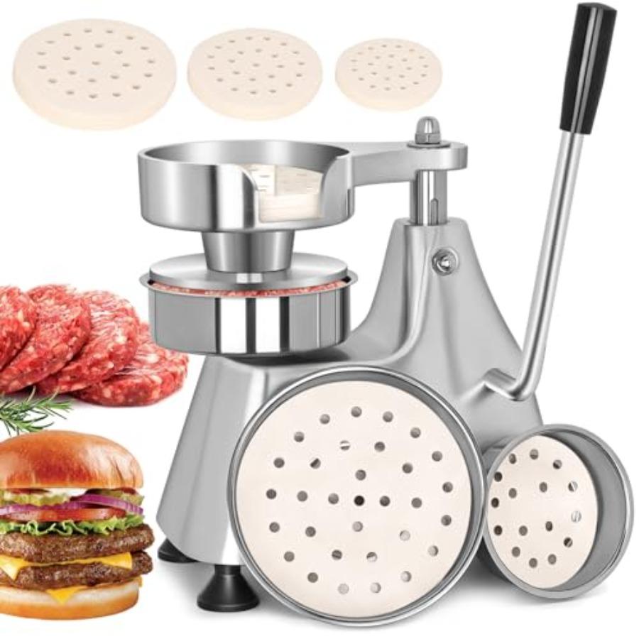 

3-in-1 Commercial Burger Patty Maker Machine 4/5/6-inch Stainless Steel Heavy Duty Hamburger Press Professional Meat Patty Make United States