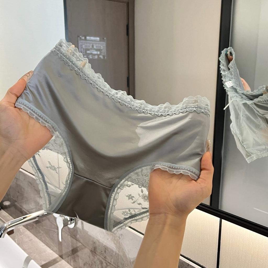 Girl Summer Thin Model PURE DESIRE SEXY Lace Satin In Waist Triangle Briefs