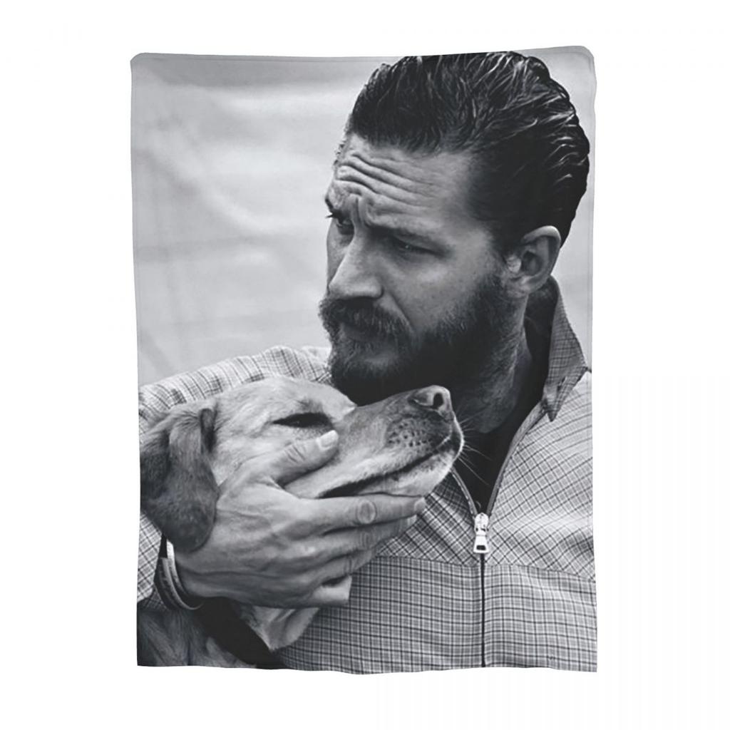Tom Hardy Met Honden Deken Flanel Bank Gooi Deken Draagbaar voor Huis Slaapkamer Buiten Gooi Dekbed Quilt