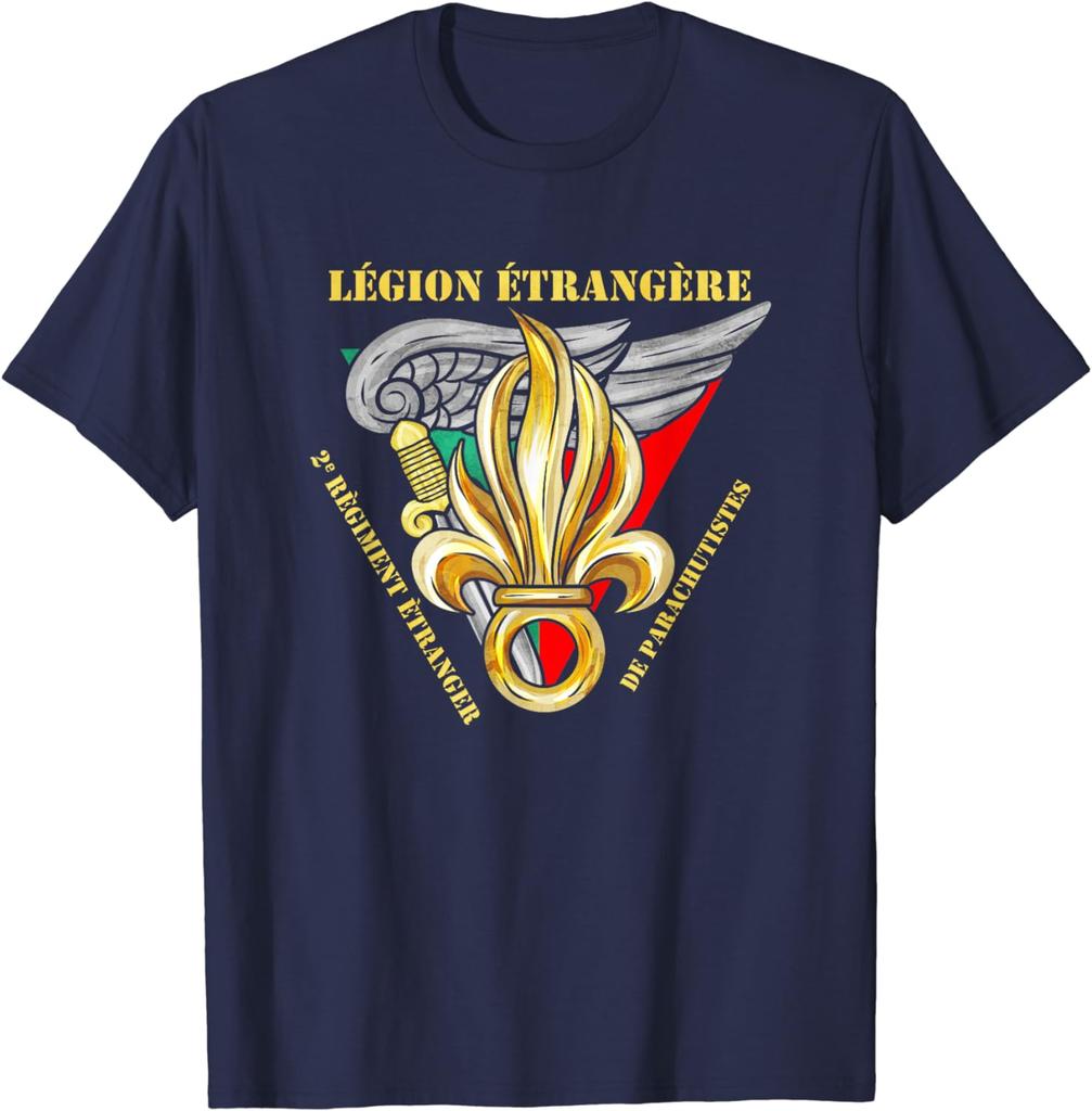 Legione Straniera 2° Reggimento Paracadutisti Stemma T-Shirt Manica Corta Casual 100% Cotone T-Shirt