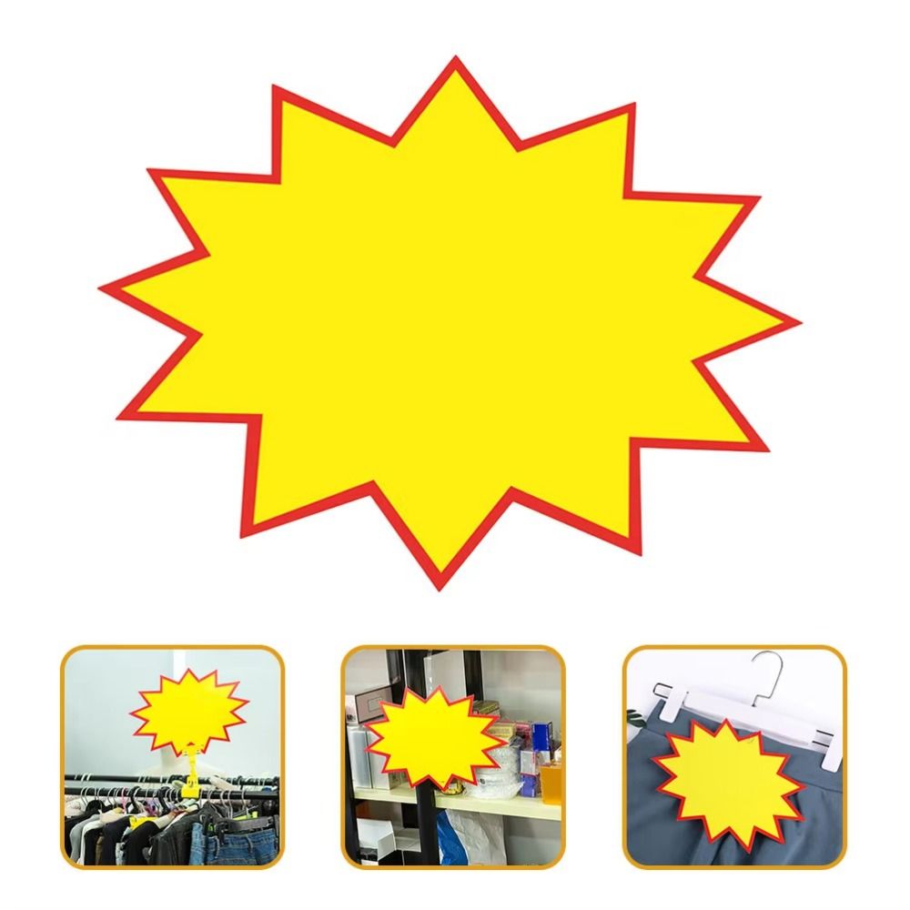 100Pcs Smooth Paper Burst Signs Mini Paper Price Tag Price Tags Promotional Stickers Retail Store