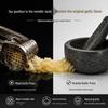 Natural Stone Mortar and Pestle Set for Grinding and Garlic Mincing, Includes Peeler and Press