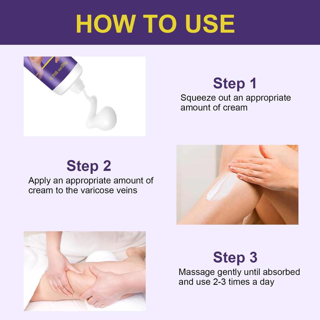 Varicose Veins Cream-Relief Phlebitis Angiitis-Promote Blood Circulation-Repair Skin Elasticity-Suitable For All Skin Types, 20g