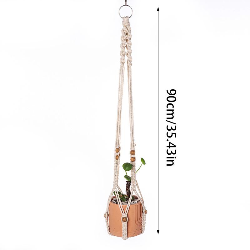 Cestas hechas a mano para colgar plantas, cuerda de elevación anudada, decoración colgante, macetas, soporte de macramé