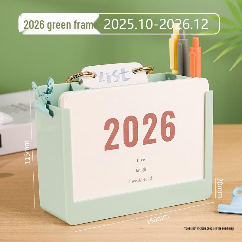 2026 Year of the Horse Desk Calendar with Custom Logo Pen Holder – Creative Two-in-One Office Ornament