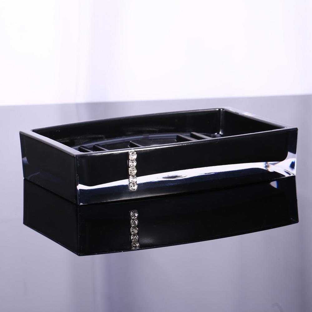 Black Bathroom Accessories Set Acrylic Bath Vanity Set Luxury Bathroom Decor Set Guest Bath