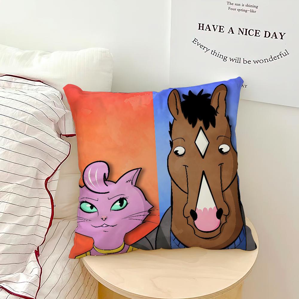 Cartoon B-BoJack B Cozy Soft Pillow Case for Sofa Living Room Home Office Decor Protective Covers