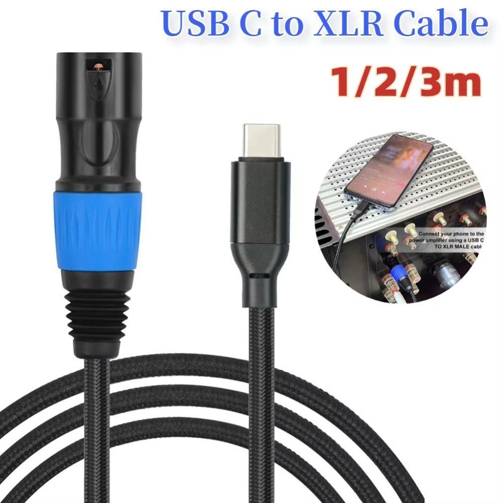 

Кабель аудіо Plug and Play Металевий корпус Стерео кабель НОВИЙ Кабель USB C до XLR Аудіоаксесуари 1M