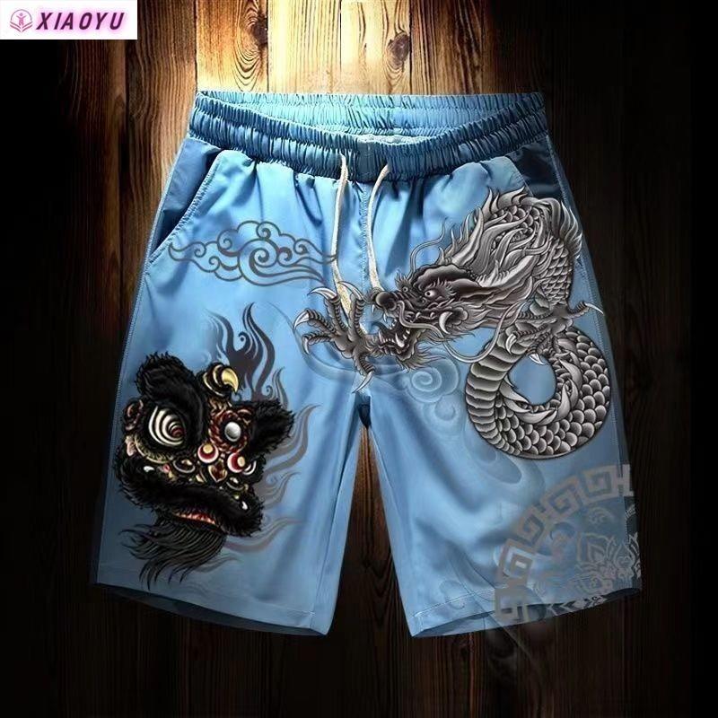 Lion Dragon Chinese Muay Thai Kickboxing Boxing Training Print Shorts Martial Art Boxer Unisex Men Women Kid Pants Fighting Fitness Gym Sport Workout