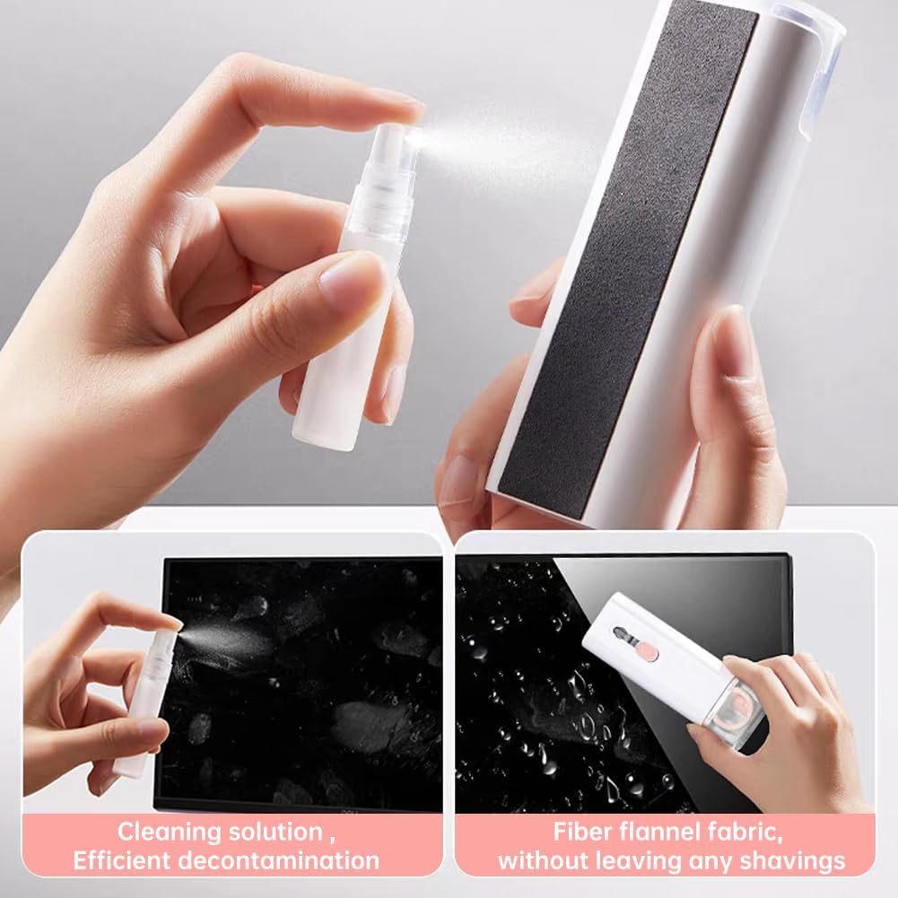 7 In 1 Laptop Cleaning Kit Keyboard Cleaner,Computer Screen Cleaning Brush Tool,Computer Cleaning Tools Kit Corner Gap Duster Keycap Puller(Pink)