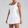Ausgeschnittenes Damen-Tenniskleid Schnürung Badmintonröcke Lässiges Yoga-Fitnesskleid Damenbekleidung