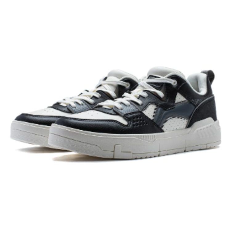 Li Ning Common 80s Comfortable Versatile Lightweight Durable Low-Top Casual Shoes Men sneaker Black White AGCU007-2