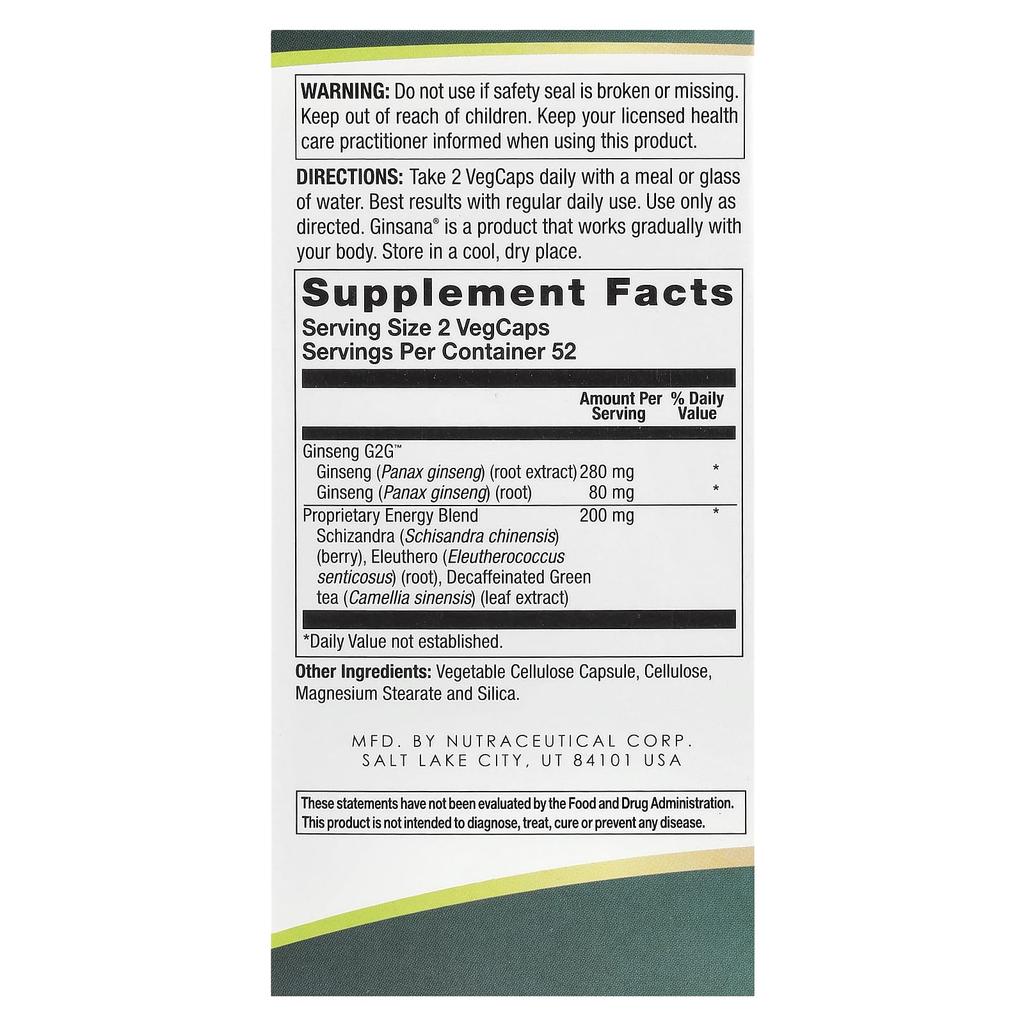 Ginsana® Extreme, 105 Veggie Capsules