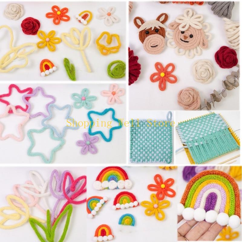 KX4B 6Rolls Of Multicolored Hollow Braided Cord Rope 5.46Yard Long 7mm Wide Polyester Rope For Art Craft And Home Decoration