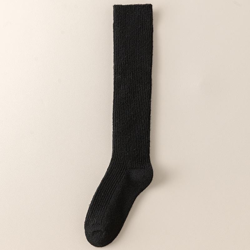 

Wool Ankle Socks for Children - Autumn/Winter Style. Warm, Thick and Fluffy Long Socks. Winter Long Socks and Knee-length Socks. 1 pair чорний