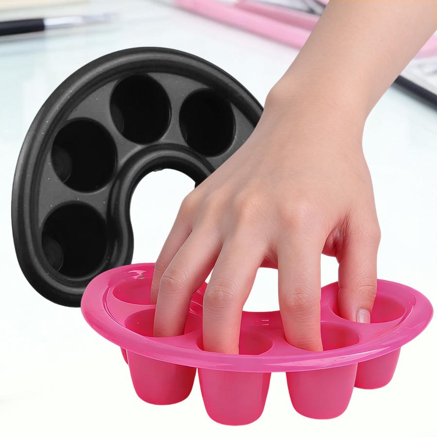 2Pcs Nail Soak Off Bowl, 5-Finger Gel Polish Remover Manicure Soaking Tray for Cuticle Care Softener