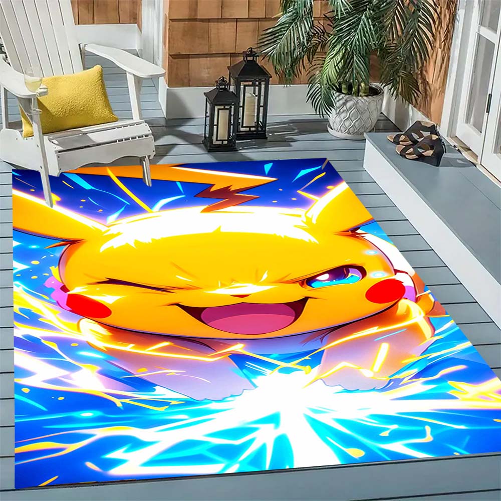 Pokémon Pikachu Print Non-Slip Home Decor Rug, Cute Cartoon Welcome Mat, Perfect Gift for Family and Friends.