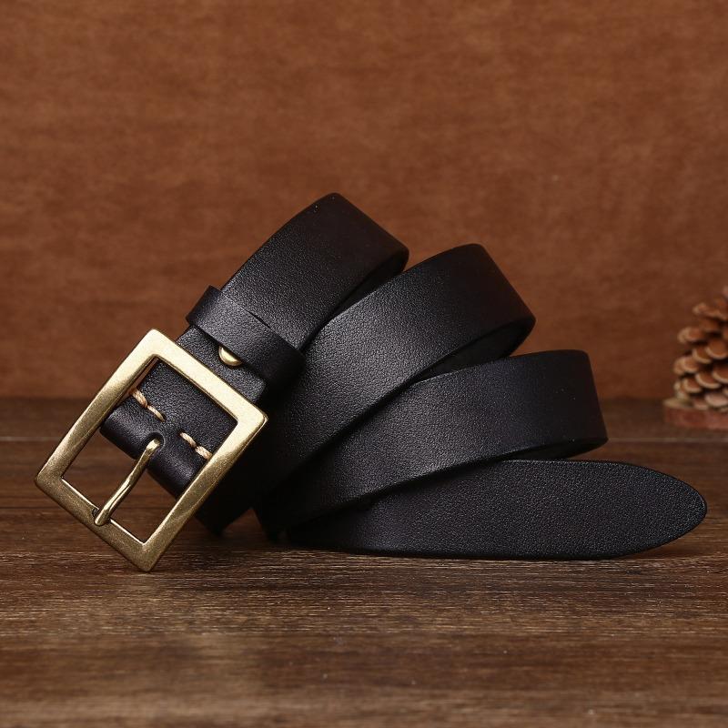 Light Luxury Belt Women's Leather First Layer Retro Fashion Jeans Belt