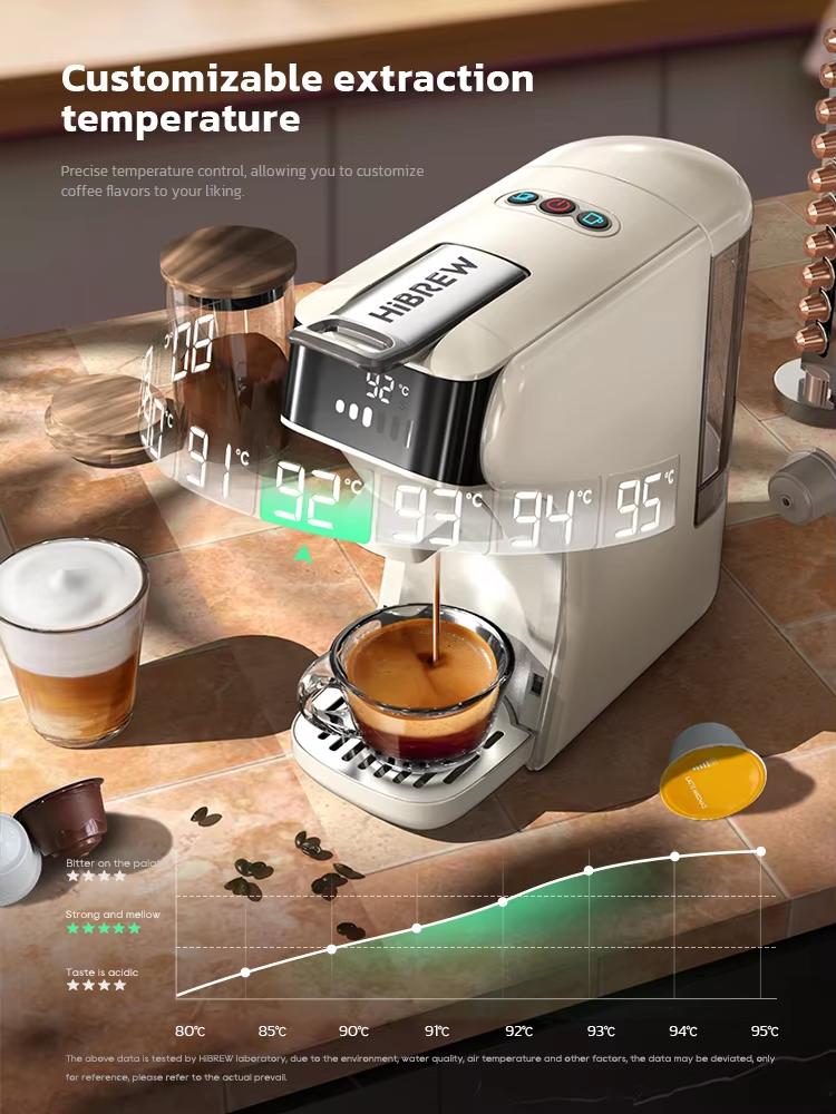 New HiBREW 6in1 Capsule Coffee Machine Hot/Cold Multiple Espresso Cafetera Cappuccino Coffee Maker Dolce Gusto Nespresso Powder H1B