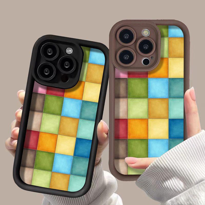 Splicing color squares for iPhone17promax Apple 17 mobile phone case 14 new 13 all-inclusive 12/11