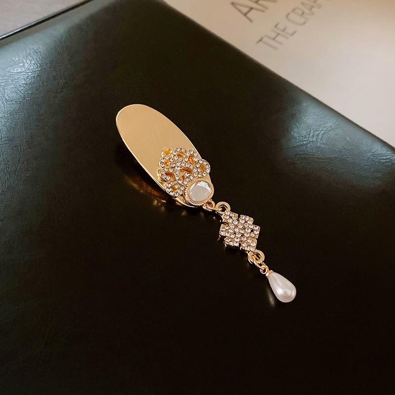 Holiday style retro silver diamond-encrusted wind fringed hair accessories ethnic style bangs hairpin BB clip headgear travel