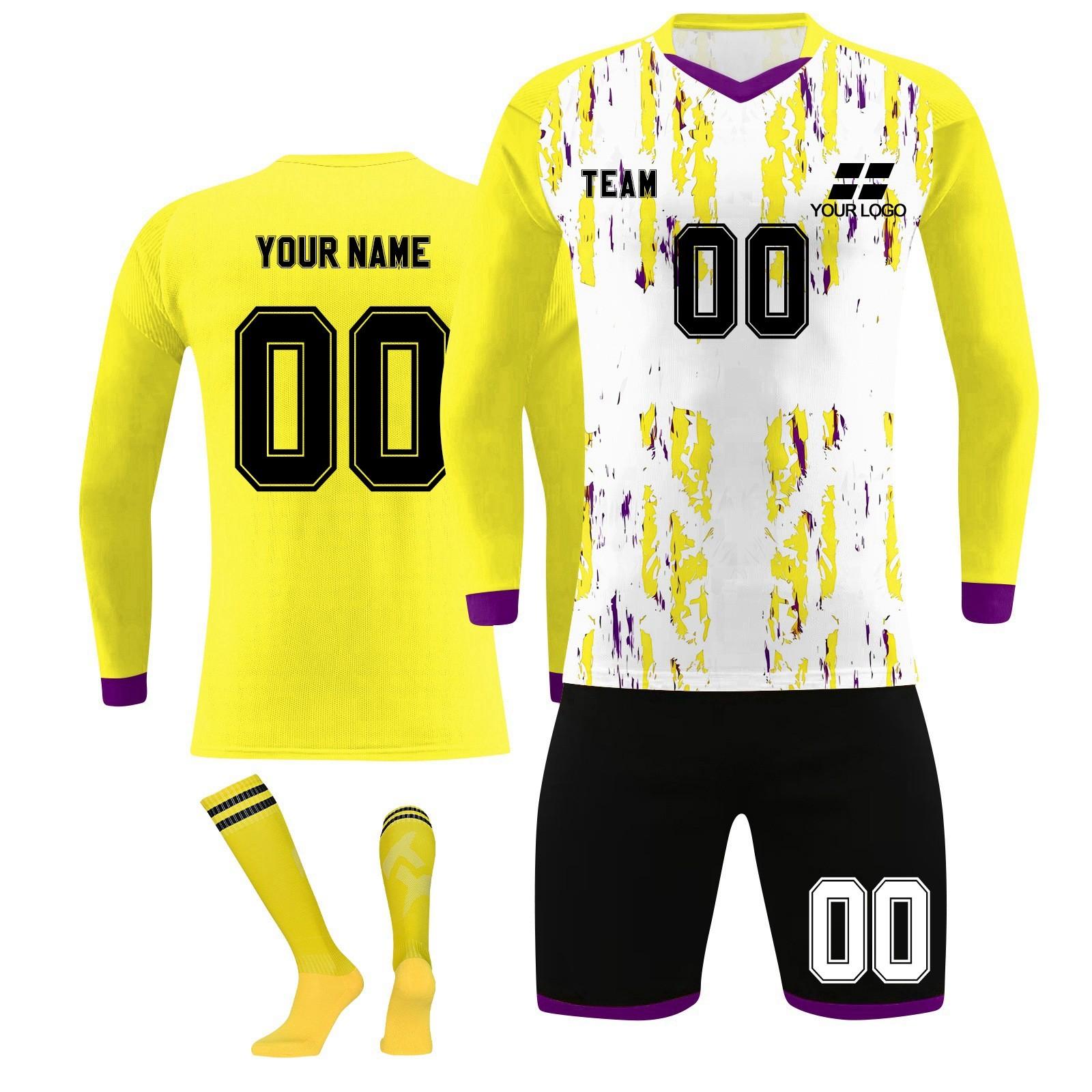 

Комплект персонализированных рубашек для мужчин и девочек с именем и номером, футбольные майки на заказ для мальчиков, тренировочный костюм XXL жёлтый