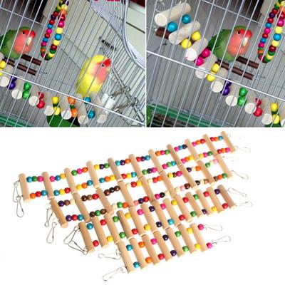 18cm Birds Swing Wooden Bridge Ladder Climb Cockatiel Parakeet Budgie Parrot Bird Toy Pet Supplies