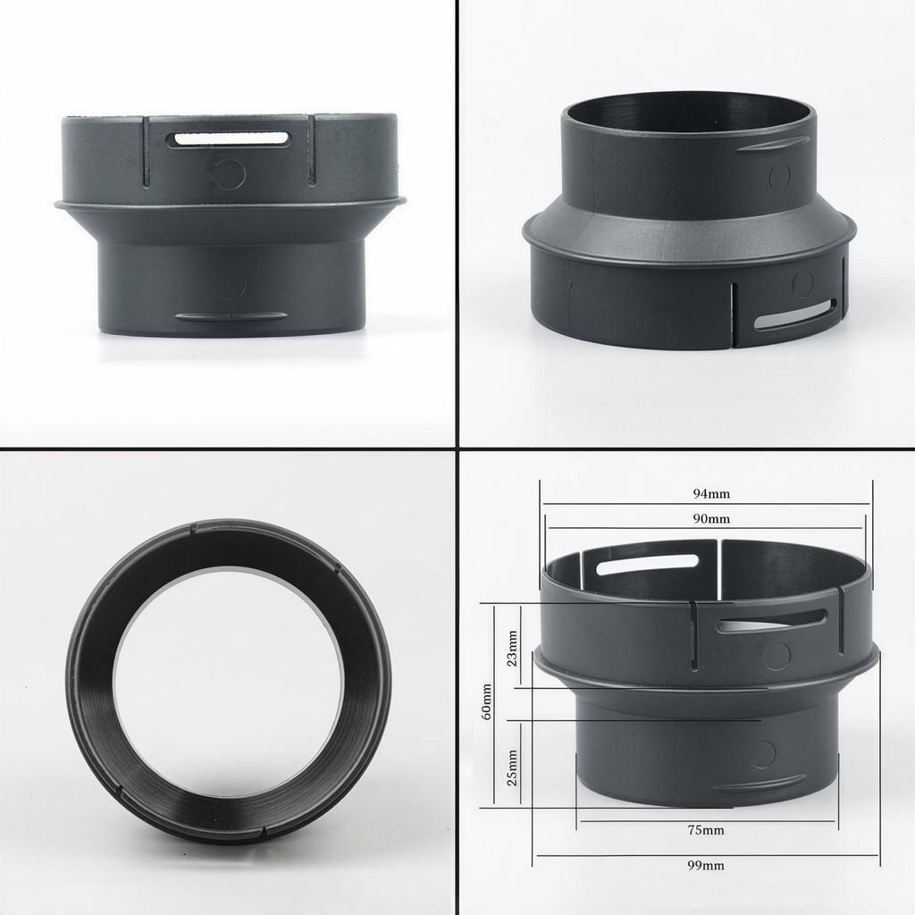 90mm to 75mm Diesel Heater Duct Adapter with Slotted Connector