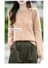 Women's 100% Wool Cable Knit Pullover - Round Neck, Long Sleeve, Solid Color, Loose Fit