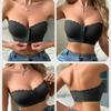 European & American Style Seamless Breathable Bandeau with Wavy Edge and Front Buckle - Anti-Sagging & Anti-Exposure Women's Lingerie.